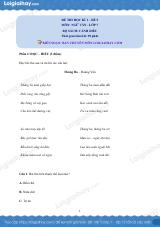 Đề thi học kì 1 Văn 7 Cánh diều - Đề số 5